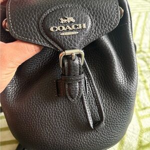 Coach Black Pebbled Leather Shoulder Bag
